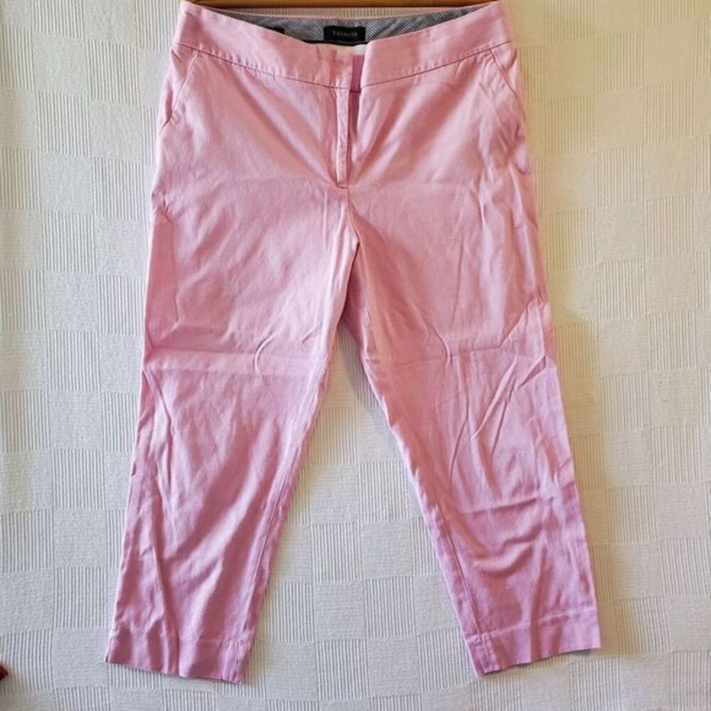 Talbots Slim Crop‎ Pants Womens 14 Pink Flat Front 25" Inseam Trouser Classic